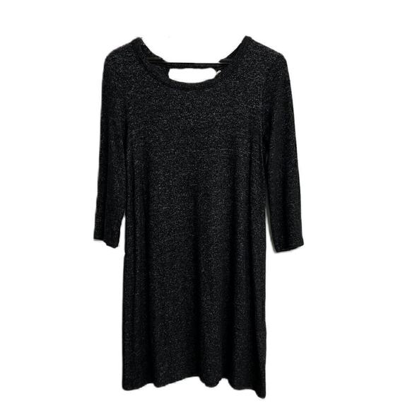 Pink Rose Midi Dress Heathered Black SOFT Medium - Picture 2 of 4